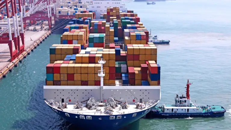Logistic Industry, ocean cargo arriving to port