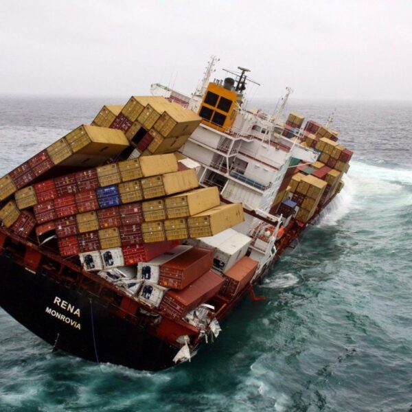 Cargo Ship Tipping over