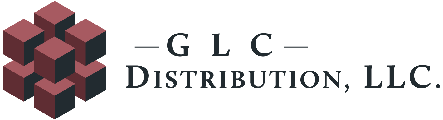 GLC Distribution, LLC Logo GLC Distribution, LLC logo featuring a geometric cube icon in burgundy and dark gray.