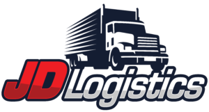 JD Logistics Company Logo JD Logistics logo featuring a white semi-truck illustration above red, white, and navy lettering.